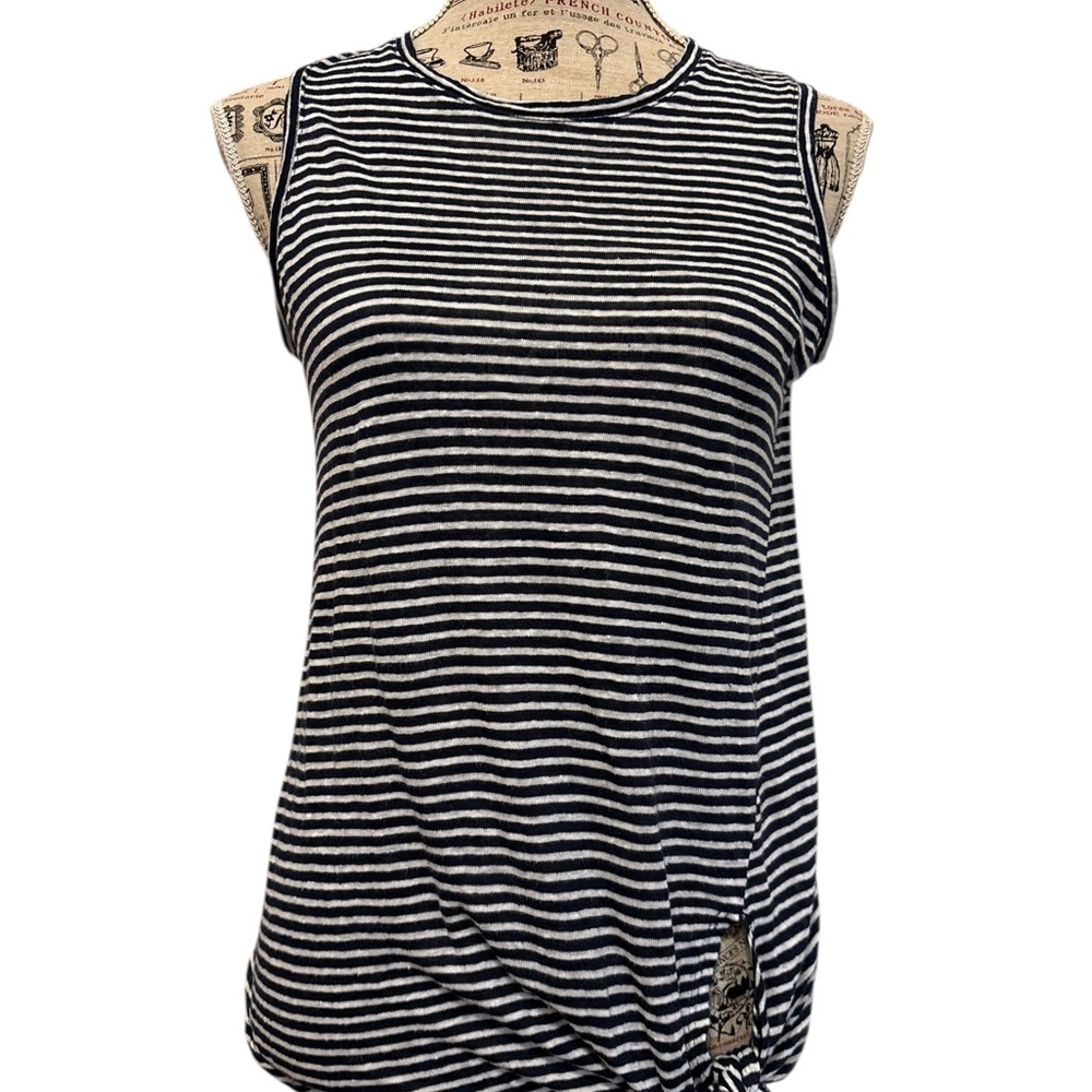 Banana Republic Black and White Striped Tank Top